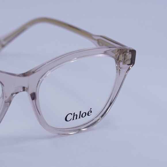 Chloe CH0085O 003 Eyeglasses Transparent Pink 49mm Square Frame - Picture 2 of 10